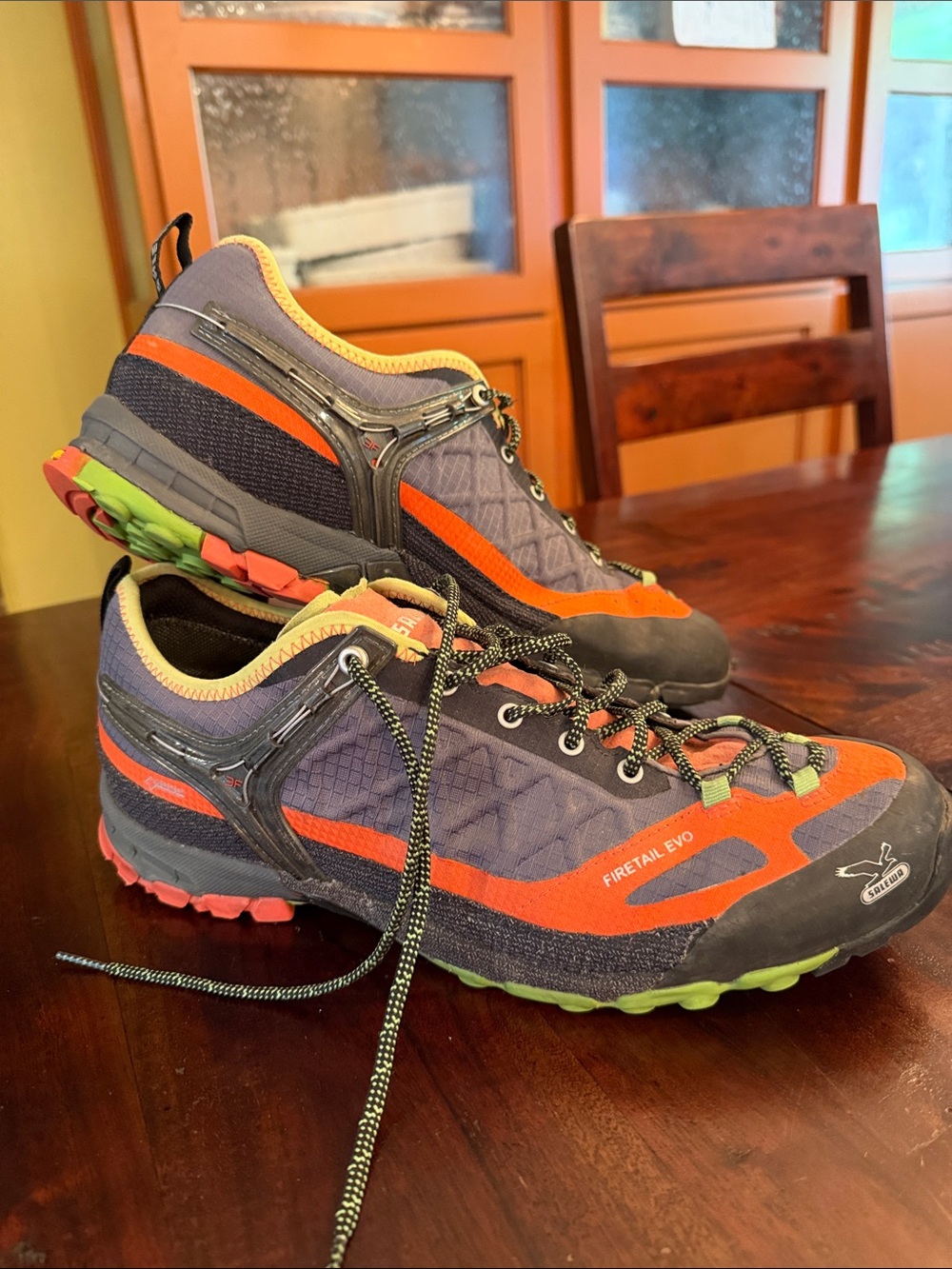 Vibram Firetail Evo Trail Shoe - Orange & Gray